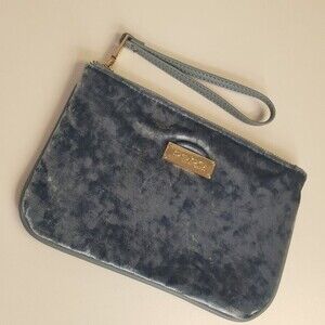Bebe Blue Velvet Wristlet Purse